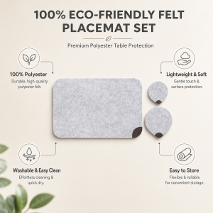 Felt Table Placemat Heat Resistant Eco-Friendly Polyester Felt Place Mat