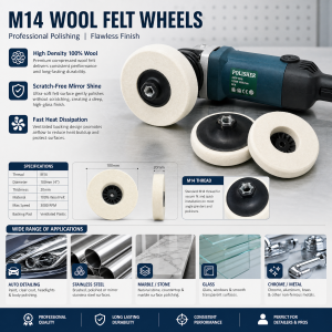 wool felt wheel with M14 thread