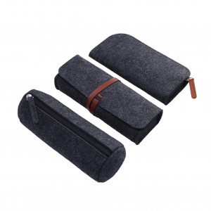 PU Leather Strap Eco-friendly Felt Bag Pencil Case Bags School Pencil Bag