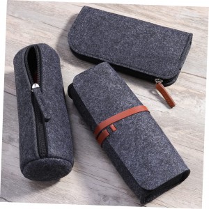 PU Leather Strap Eco-friendly Felt Bag Pencil Case Bags School Pencil Bag