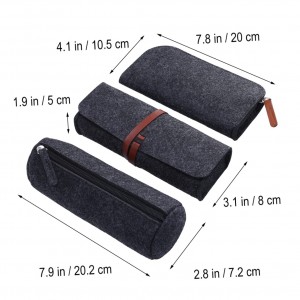 PU Leather Strap Eco-friendly Felt Bag Pencil Case Bags School Pencil Bag