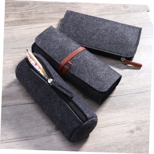 PU Leather Strap Eco-friendly Felt Bag Pencil Case Bags School Pencil Bag