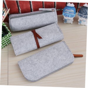 PU Leather Strap Eco-friendly Felt Bag Pencil Case Bags School Pencil Bag
