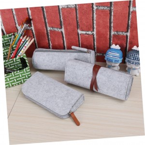 PU Leather Strap Eco-friendly Felt Bag Pencil Case Bags School Pencil Bag