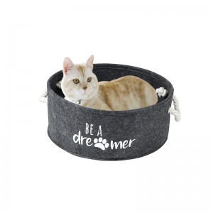 Cat Bed Cozy Felt Cat Cave Bed with Cat Scratch Pad