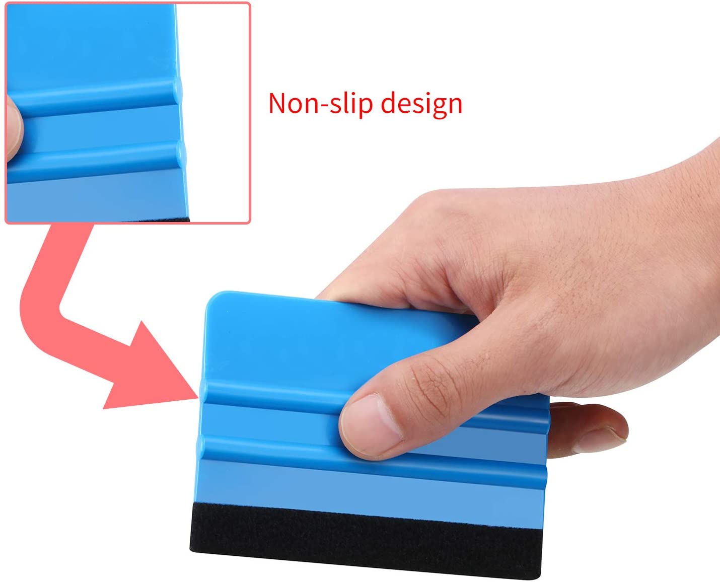 Plastic Felt Edge Squeegee 4 Inch for Car Vinyl Scraper Decal Applicator  Tool with Black Felt Edge (1 Pack) 