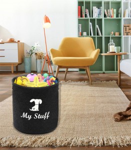 Collapsible Felt Storage Basket for Dog and Cat Toys Food
