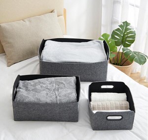 Factory Directly Supply Rectangle Foldable Felt Storage Box And Toy Storage Basket Felt Storage Box With Handle