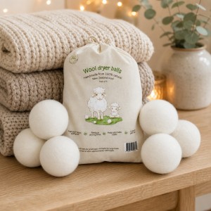 100% Pure New Zealand Wool Drying Balls for Laundry and Washing Drier Machine