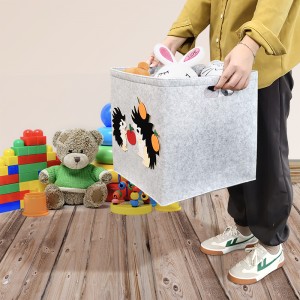 felt toy organizer kids drawstring portable kids toy baby storage baskets