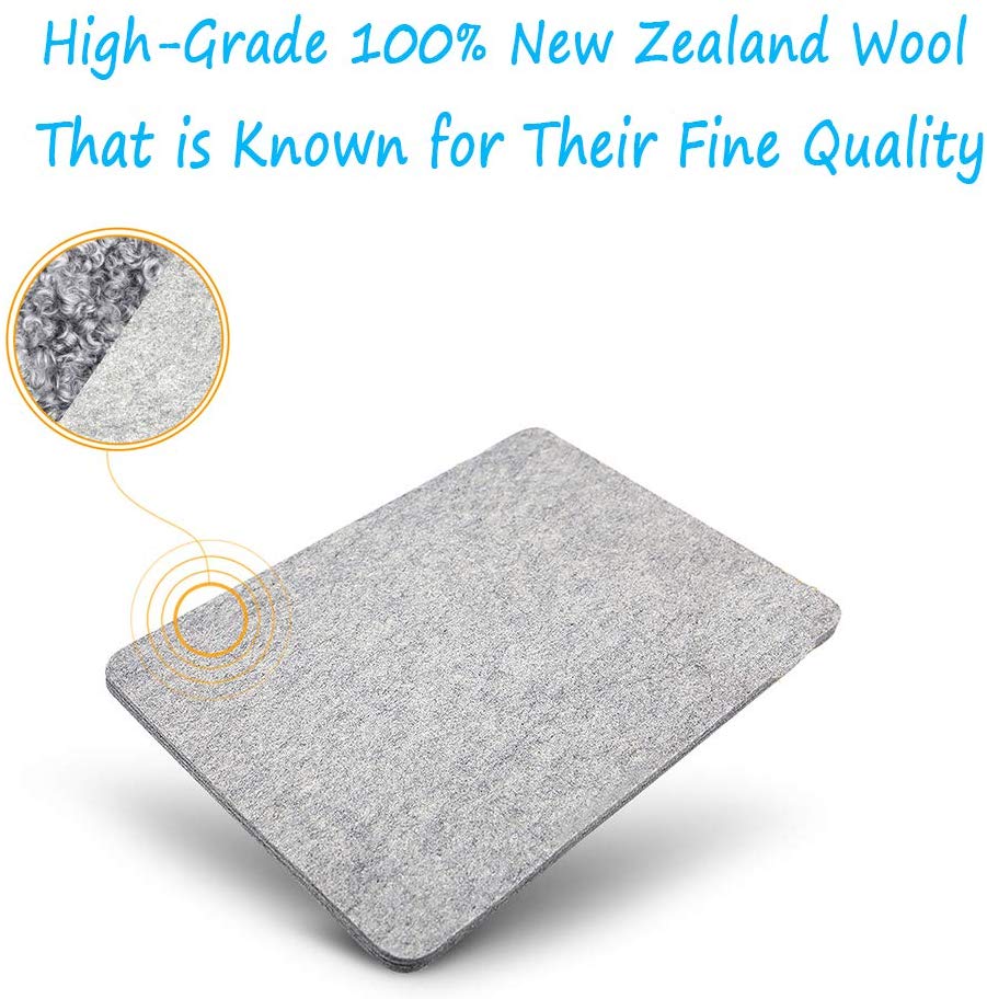 Wool Ironing Mat-Pad Made with 100% New Zealand Wool Ironing Board Cover  (Gray, 17 X 17) 