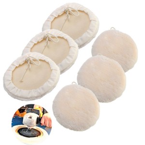 car polishing lamb wool bonnet with string