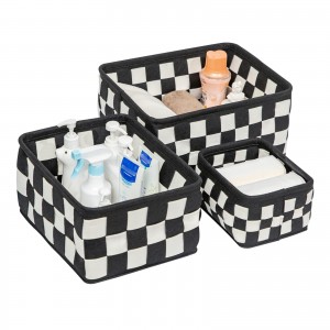 Eco-friendly Woven Storage Basket Set for Books, Clothes, Toys