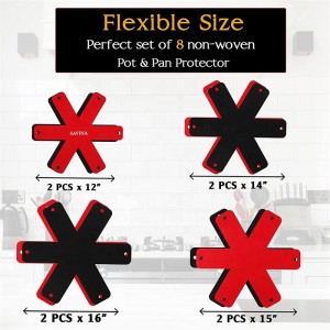 Anti-Slip Divider Pads 100% Anti-slip Material Felt Cookware Pan Protectors