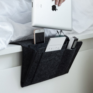 Bedside Organizer Bag Holder with 5 Pockets,Felt Hanging Storage Organizer for Bed