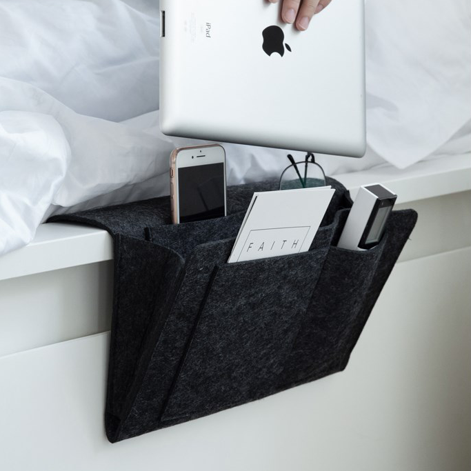 Bedside Organizer Bag Holder with 5 Pockets,Felt Hanging Storage Organizer for Bed Featured Image