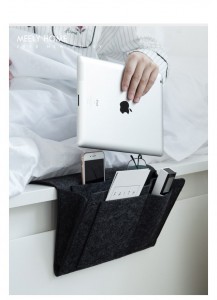 Bedside Organizer Bag Holder with 5 Pockets,Felt Hanging Storage Organizer for Bed