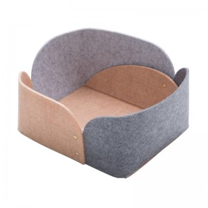 Foldable Bicolor Felt Fabric Storage Bin,Organizer Box Container for Nursery Toys