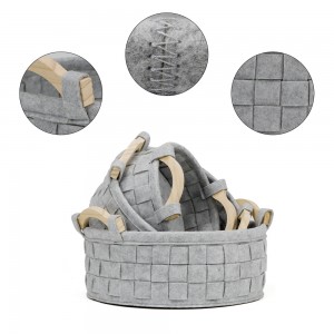 Felt Woven Storage Basket Sets with Three Different Size