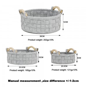 Felt Woven Storage Basket Sets with Three Different Size