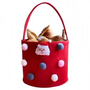 Cute Round Basket Bags Felt Bag Organizer With Handle For Candy Storage Buckets