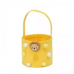 Cute Round Basket Bags Felt Bag Organizer With Handle For Candy Storage Buckets