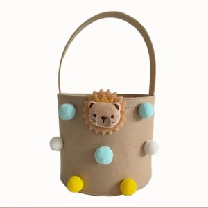 Cute Round Basket Bags Felt Bag Organizer With Handle For Candy Storage Buckets