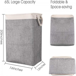 Laundry Bin Grey Collapsible